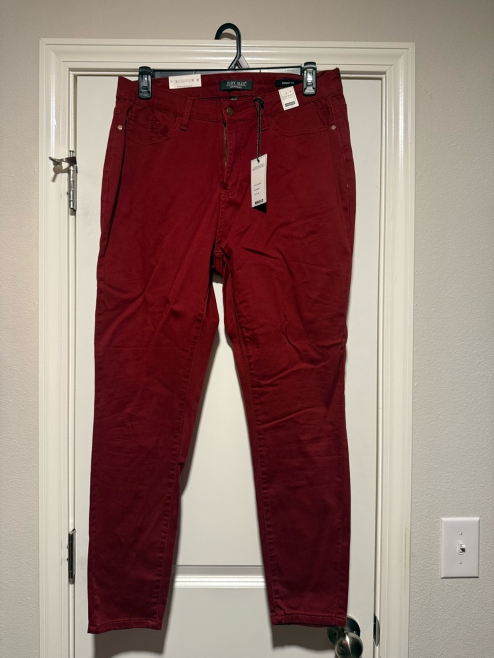 Judy Blue Women's Deep Red Skinny Jeans